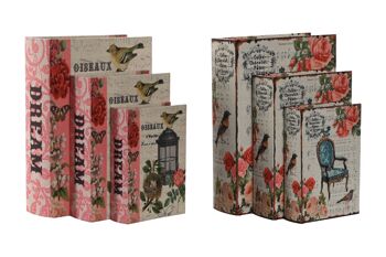 COFFRET LIVRE SET 3 TOILES 22X7.5X30 FLORAL 2 ASSORTIMENTS. CG210436 4