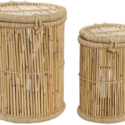 PORTABIANCHERIA SET 2 CORDA BAMBÙ 44X44X60 NATURALE DC185921