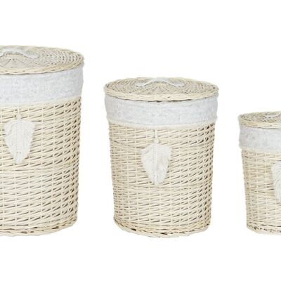 CESTINO BIANCHERIA SET 3 POLIESTERE COTONE 45X45X55 DC209695