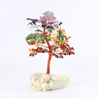 7 Chakra Crystal Tree - 500 Beads & Cluster Base