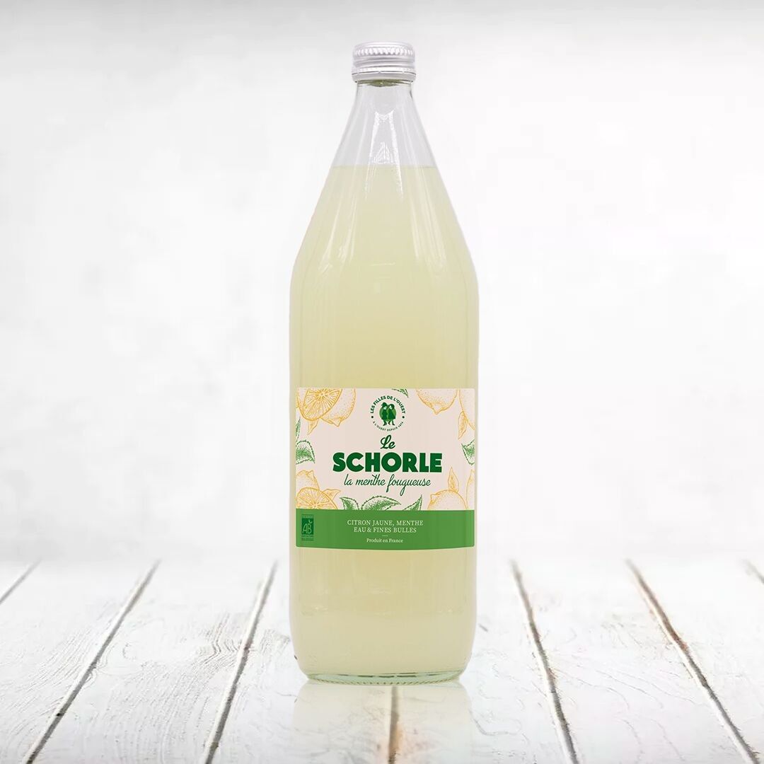 Bio Schorle mit feuriger Minze in der 1L Mehrwegflasche