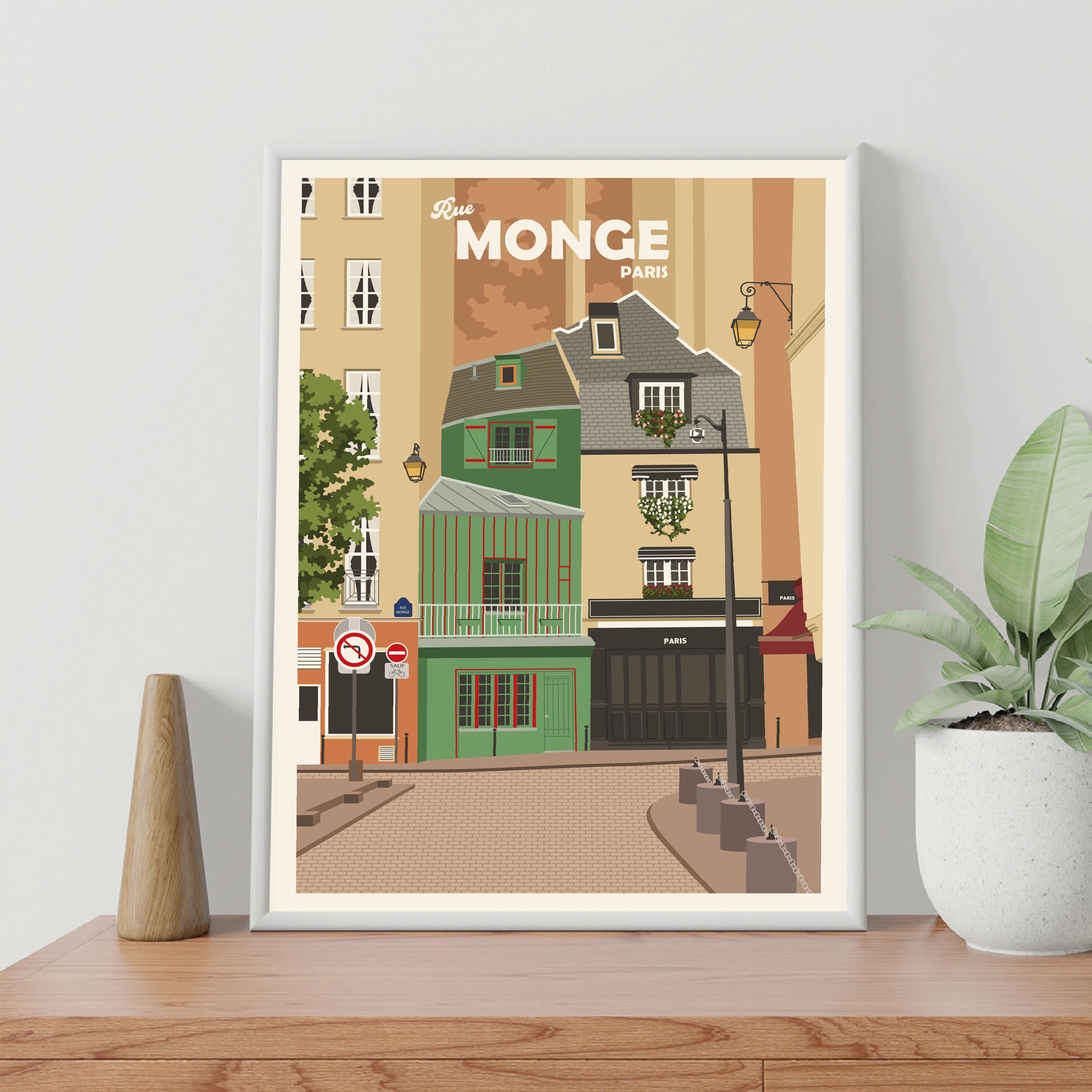 POSTER 60 CM PER 40 CM RUE MONGE PARIGI