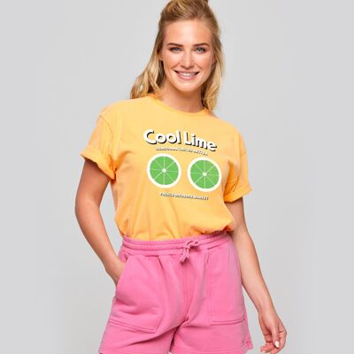 Yellow French Disorder washed Cool Lime t-shirts for women
