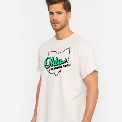 White French Disorder washed Ohio t-shirts for men