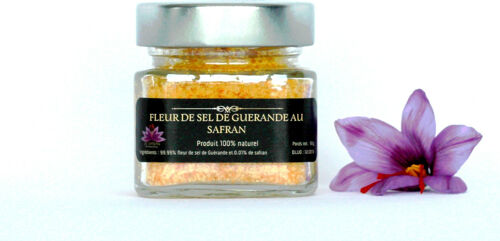 Fleur de sel de Guérande au safran, 80gr
