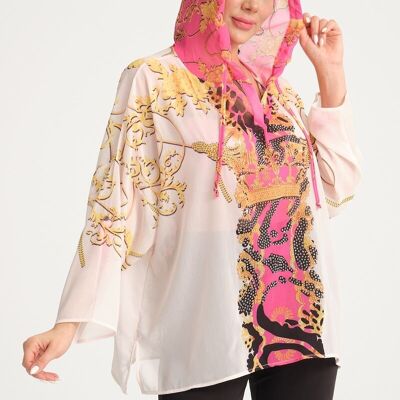 transparent blouse with long sleeves - T-10610-6286