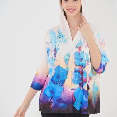 Blouse col V - T-7319 -6380