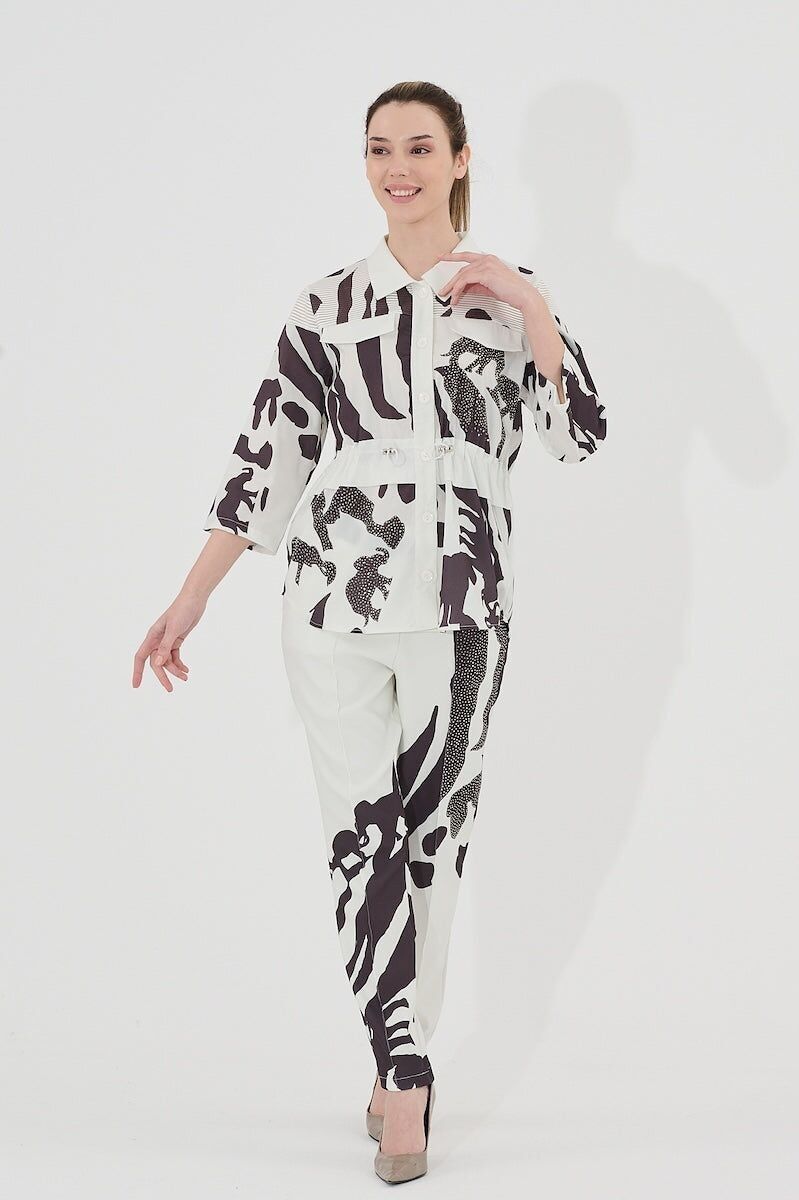 Sofisticato set in bianco e nero - T-10756 / T-10773 -6445-1-M2