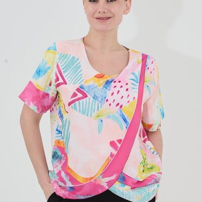 Multicolor blouse - T-10792 -4197-O2