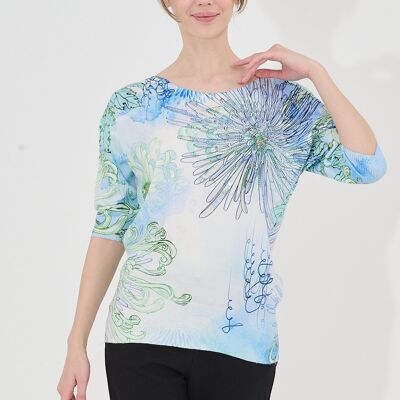 Top delicately decorated with flowers - H-0236-16022