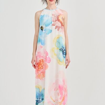 Long floral dress - T-10312 -6966