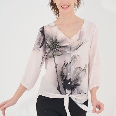Charming buttoned blouse - T-9481 -6375