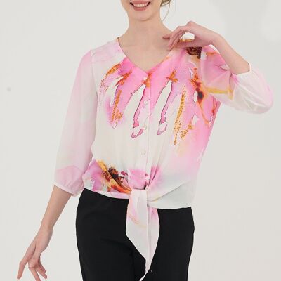 Charming buttoned blouse - T-9481 -6765