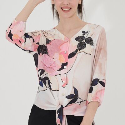 Charming buttoned blouse - T-9481 -6369