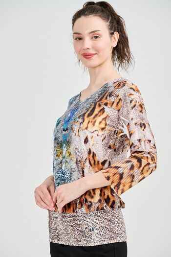 Blouse col V  - T-6612 -13885 2