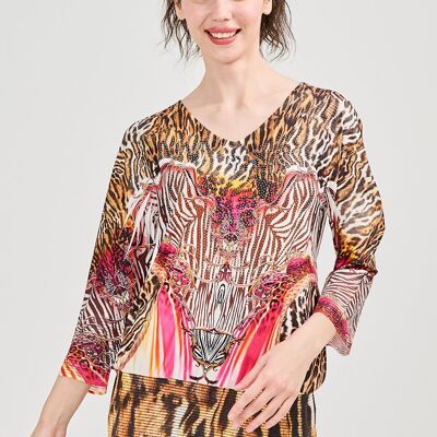 Bluse mit V-Ausschnitt – T-6612 – 13765