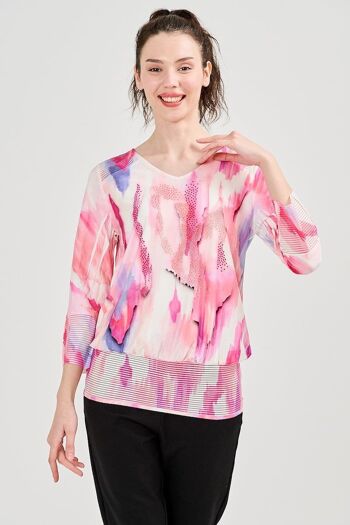 Blouse col V  - T-6612 -7056 1