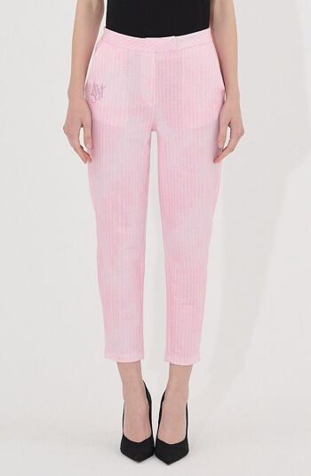 Pantalon à rayure - T-6650-LINGHT PINK 1