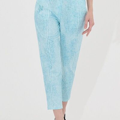 Striped pants - T-6650 - LIGHT BLUE