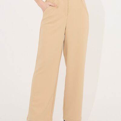 Pantalon ample de couleur - T-10765 -DARK BEIGE