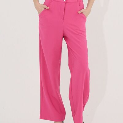 Pantalon ample de couleur - T-10765 -FUCHSIA