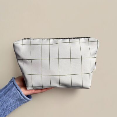Toiletry bag green checked