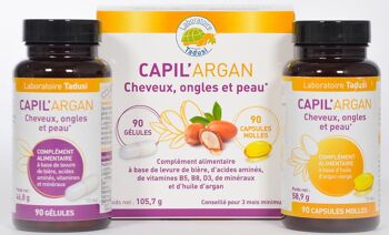 Complément alimentaire cheveux ongles et peau Capil'Argan 3