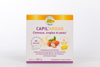 Complément alimentaire cheveux ongles et peau Capil'Argan 4