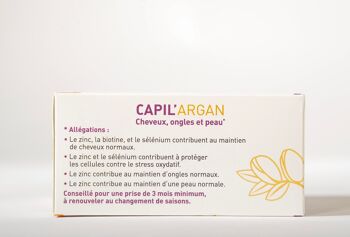 Complément alimentaire cheveux ongles et peau Capil'Argan 6