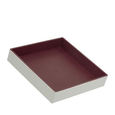 DUDU Leather valet tray home office pearl-burgundy