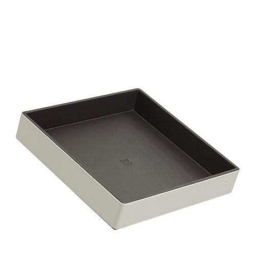 DUDU Leather valet tray home office pearl-anthracite