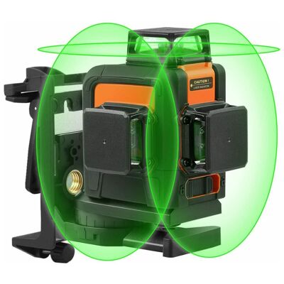 Laser Level 3 x 360°, 2 x 360° Vertical Lines and 360° Horizontal Line, Green Cross Laser 40 m SC-L08