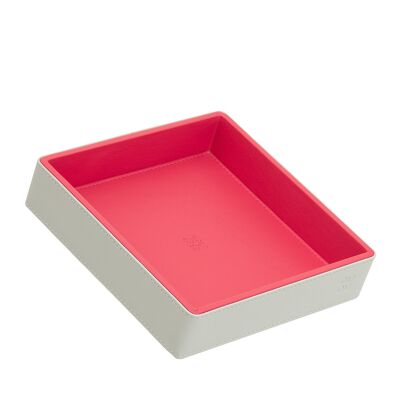 DUDU Small leather valet tray catchall ridy pearl-raspberry