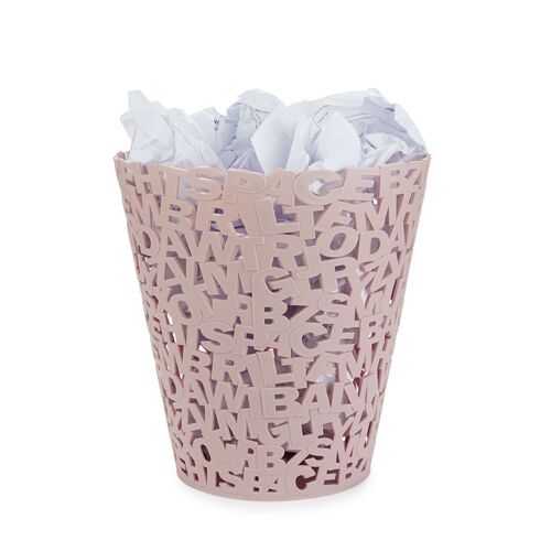 Corbeille à papier - Wastebasket - Papelera - Papierkorb, Letters, rosa
