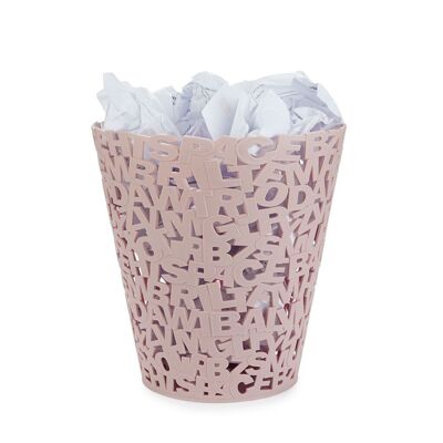 Corbeille à papier - Corbeille - Poubelle - Papierkorb, Lettres, rose