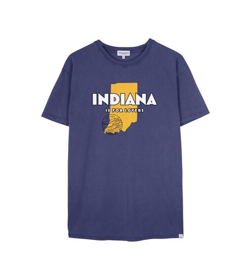 Night blue washed French Disorder Indiana t-shirts for men