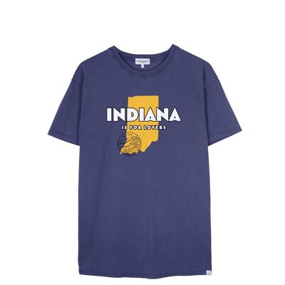Night blue washed French Disorder Indiana t-shirts for men