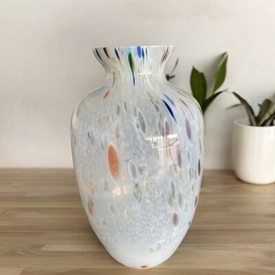 Exklusive Reinassance-Glasvase: Ein Harlekin-Kunstwerk für Ihr Zuhause