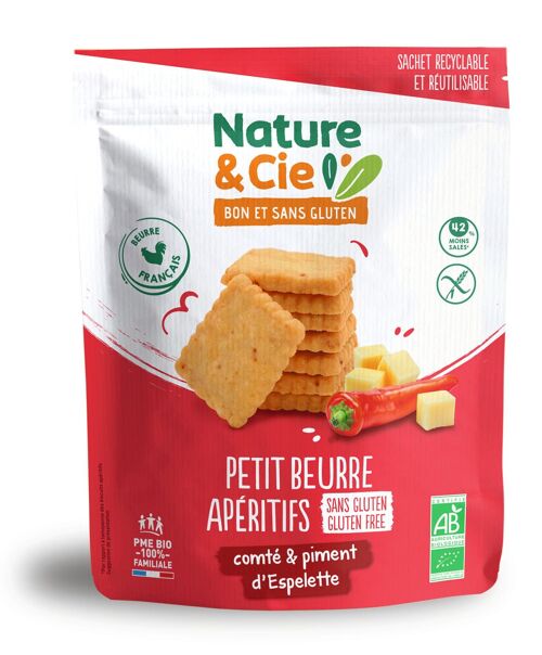 Biscuits apéritifs Petit-beurre comté piment bio et sans gluten