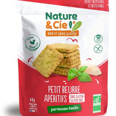 Biscuit apéritifs Petit-beurre parmesan basilic bio et sans gluten