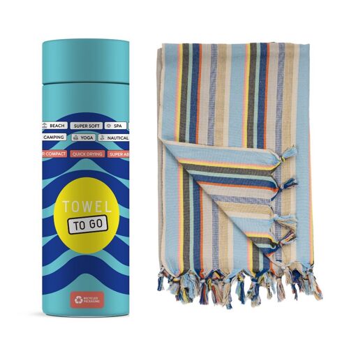WAIKIKI Beach Towel with Recycled Gift Box - Blue
