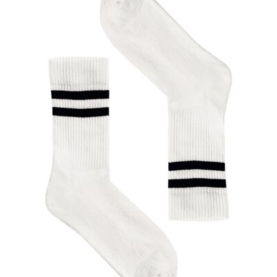 Socks Stripes Black Sportive Long
