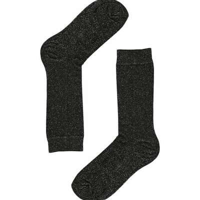 Lange Socken mit silbernem Glitzer