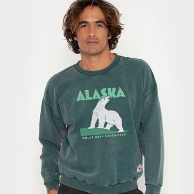Green washed French Disorder Alaska sweaters for men