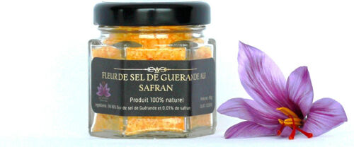 Fleur de sel de Guérande au safran, 30gr