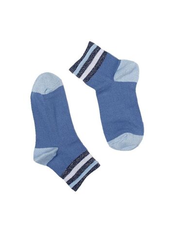 Chaussettes rayures bleues 2