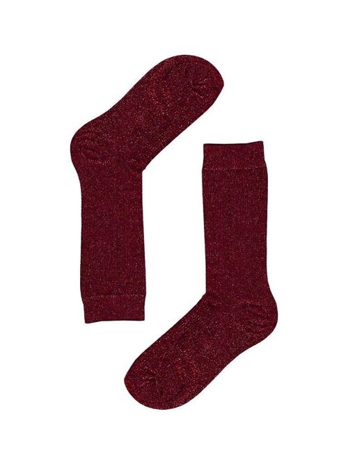Socks Long Red Glitter