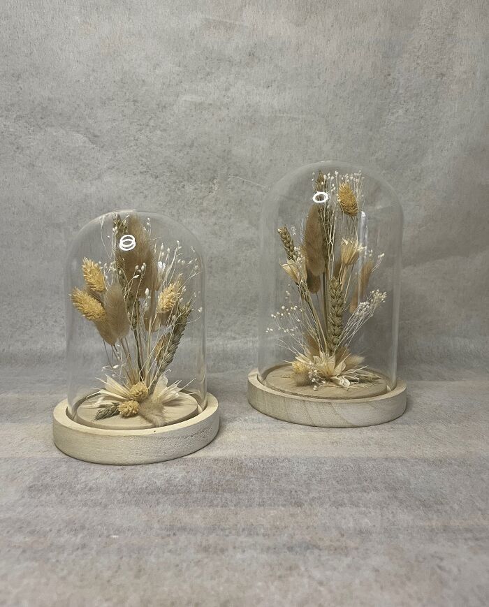 Beige und grüne Trockenblumenglocke