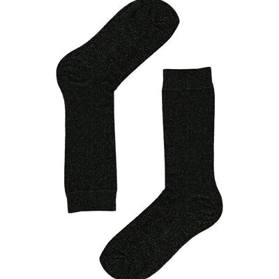 Socks Long Black Glitter
