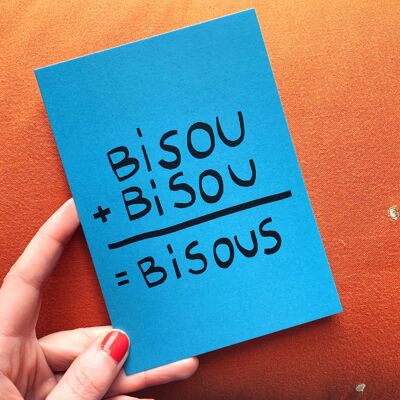 carte postale Bisous